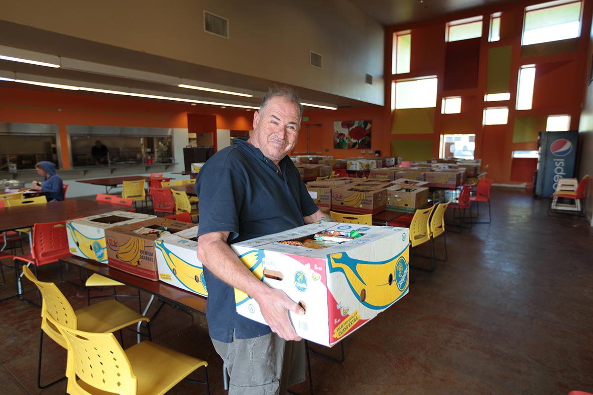 Man with a food box from CVRM