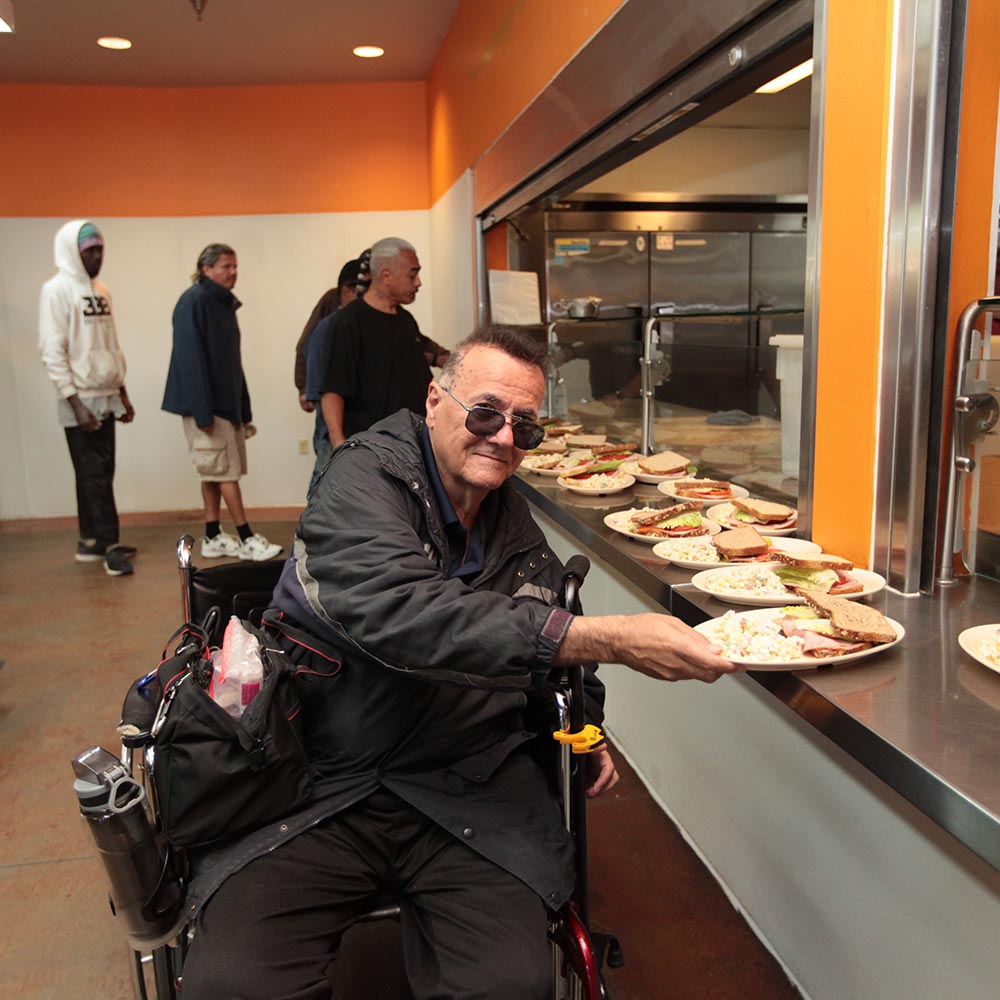 Person getting a meal at CVRM