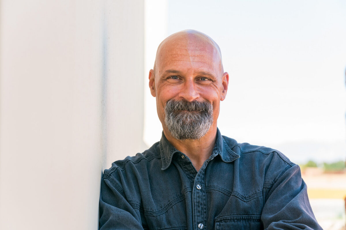 Photo of CVRM Client, Andrew Newton Gentleman bust photo, man with beard and bald head